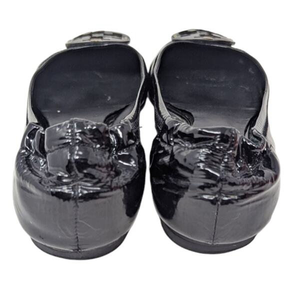 Tory Burch Patent Reva Ballet Flats Black Size 6.5 with Box - Picture 5 of 7